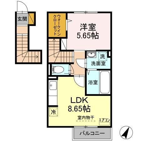 佐倉市大蛇町のアパートの間取り