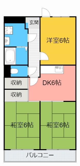 刈谷市新栄町のマンションの間取り