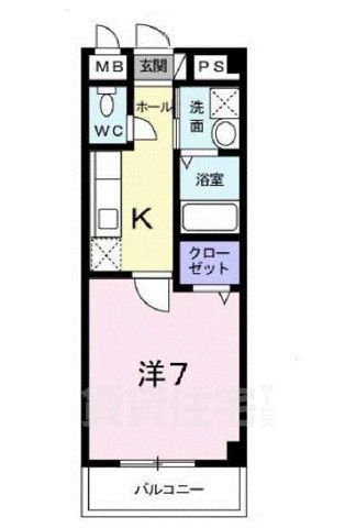 京都市北区等持院中町のアパートの間取り