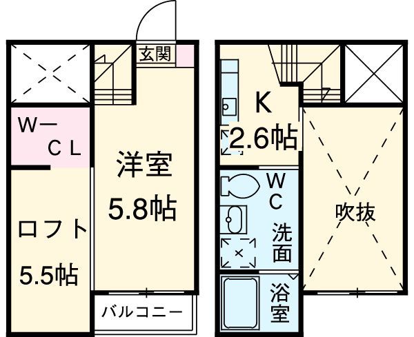 名古屋市南区三吉町のアパートの間取り