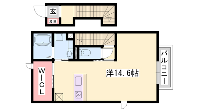 セジュール狭間B棟の間取り