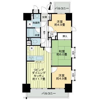 【ライオンズマンション本川越駅前の間取り】