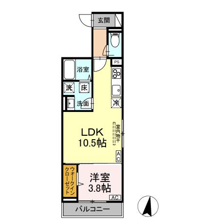 福山市明治町のアパートの間取り