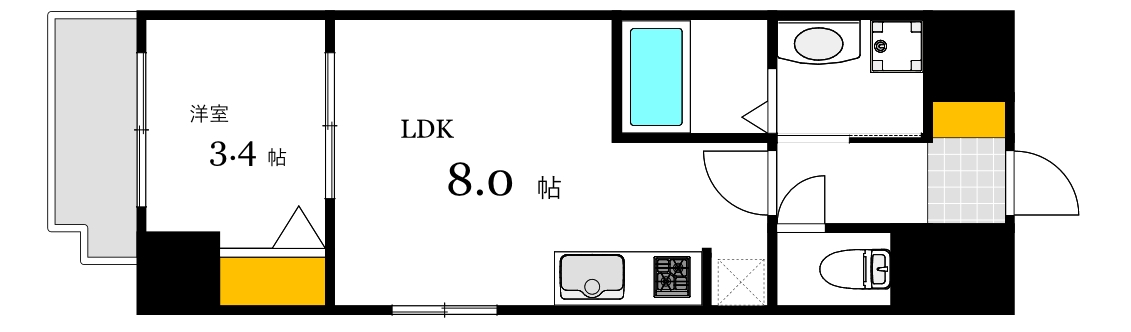 月光幟町　壱番館の間取り