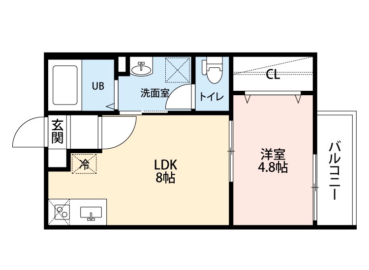 名古屋市北区新堀町のアパートの間取り