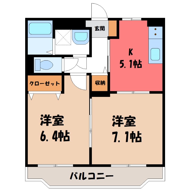 【小山市駅南町のマンションの間取り】