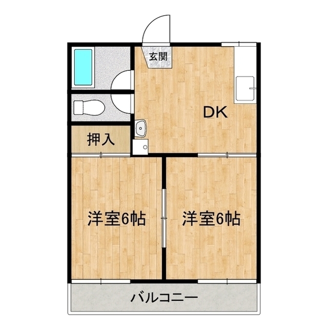 富田ハイツの間取り