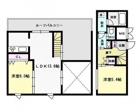 福岡市早良区高取のマンションの間取り