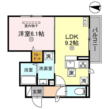 神戸市垂水区名谷町のアパートの間取り