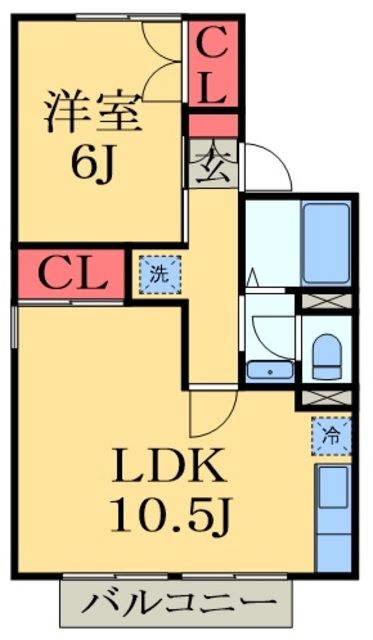 千葉市緑区おゆみ野のアパートの間取り