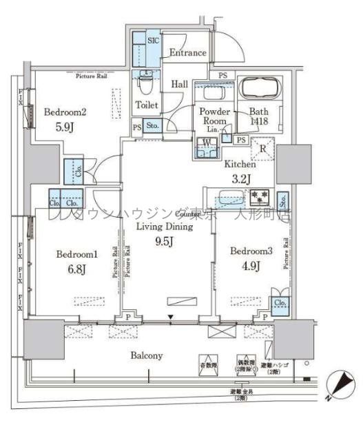 中央区晴海のマンションの間取り