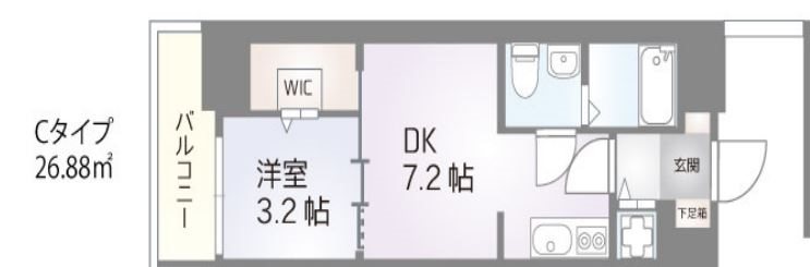 大阪市中央区粉川町のマンションの間取り