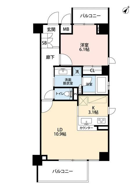 さいたま市浦和区前地のマンションの間取り