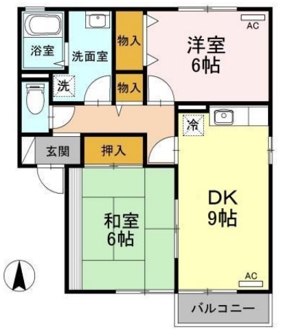 小松島市金磯町のアパートの間取り