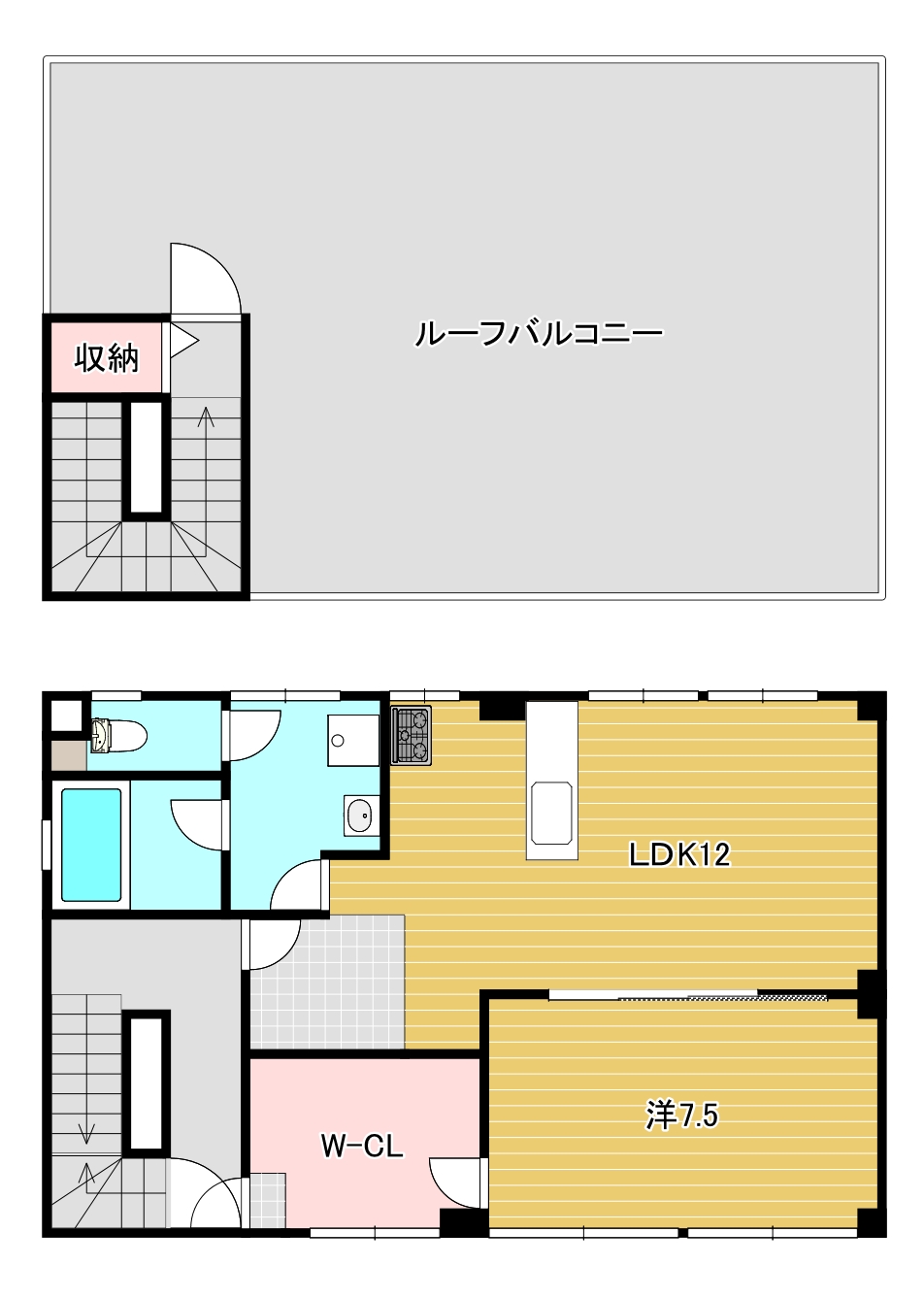 北本レトロビル（屋上使用）の間取り