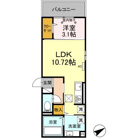 岐阜市昭和町のアパートの間取り