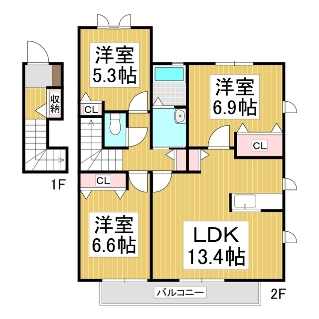 それいゆ　Ｅ棟の間取り