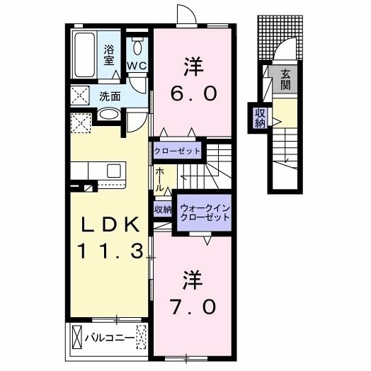 築上郡築上町大字東八田のアパートの間取り