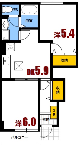 ファミールシャトー4-1の間取り