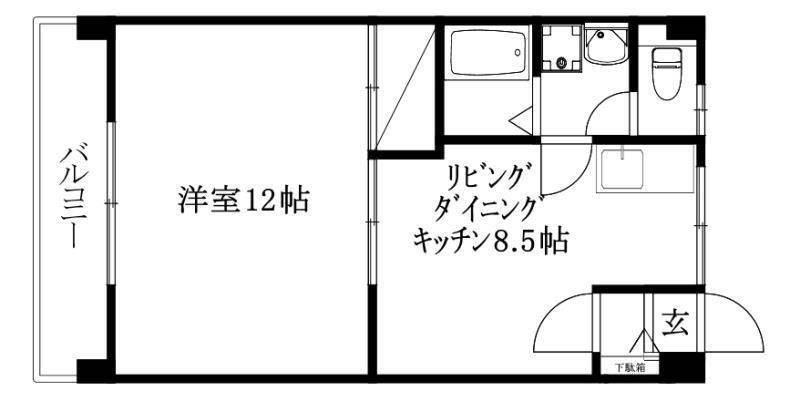 【松山市南町のマンションの間取り】