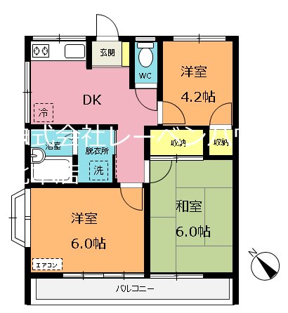 本宿スカイコーポラスＡの間取り