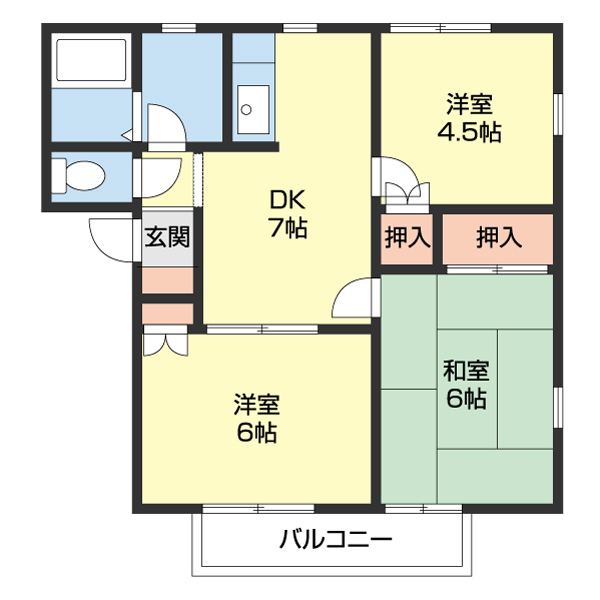 和歌山市和歌川町のアパートの間取り