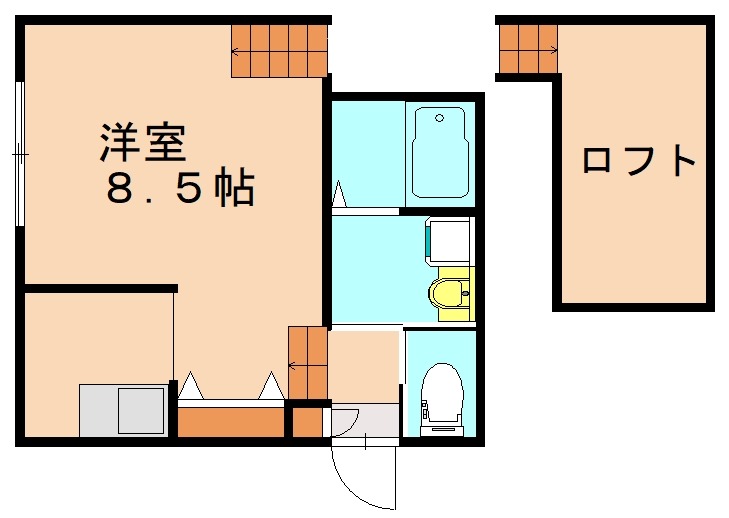 北九州市小倉北区片野のアパートの間取り