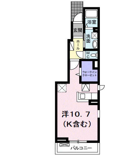 小田原市栢山のアパートの間取り