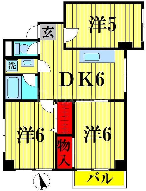 足立区東綾瀬のマンションの間取り