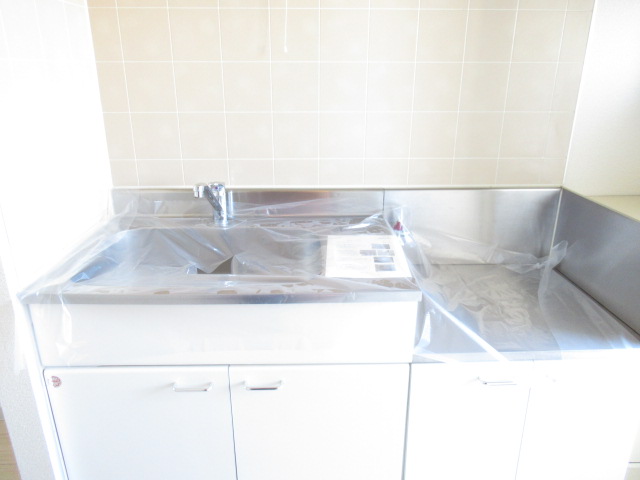 キッチン　２口のガスコンロが置けます。