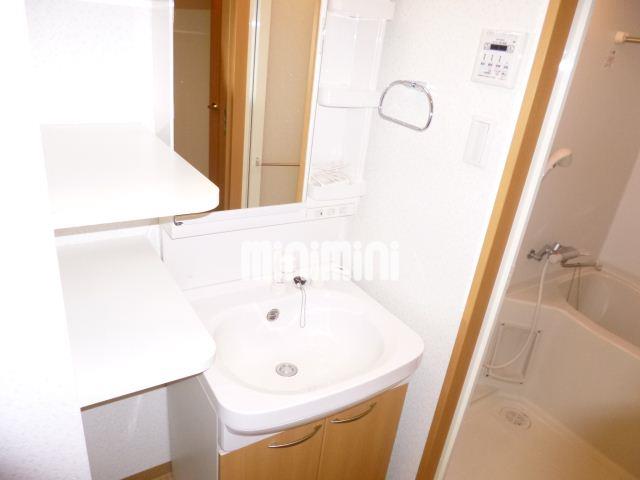 洗面設備　洗髪洗面化粧台・脇には棚付き