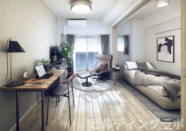 居室・リビング　モデルルームの為、家具小物等はつきません。