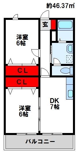 ソレイユ水巻の間取り