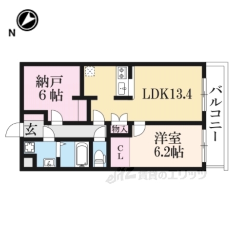 ｎｕｋｕｍｏｒｉ桂川南の間取り