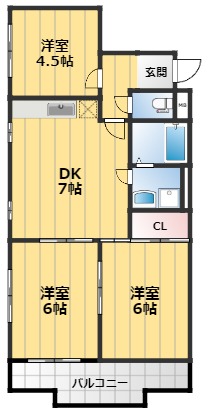 ラフィーネ鶴丸の間取り