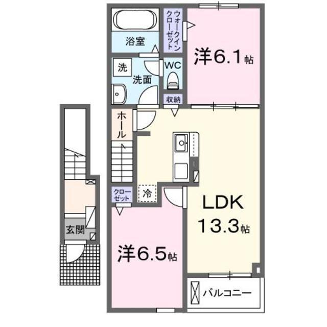 南アルプス市鏡中條のアパートの間取り