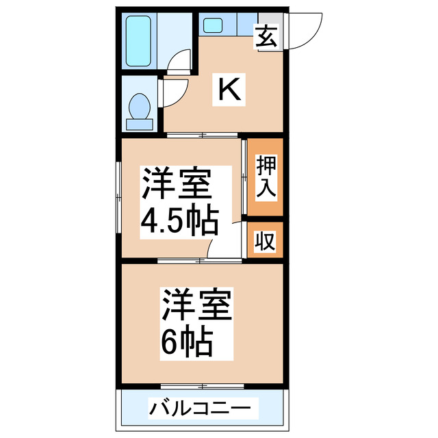 リバーサイドハイツ(坪井)の間取り