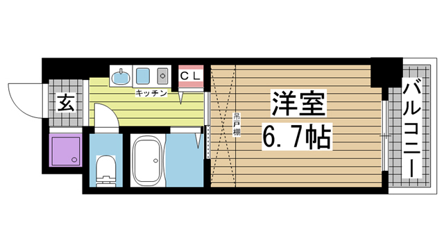 神戸市兵庫区新開地のマンションの間取り