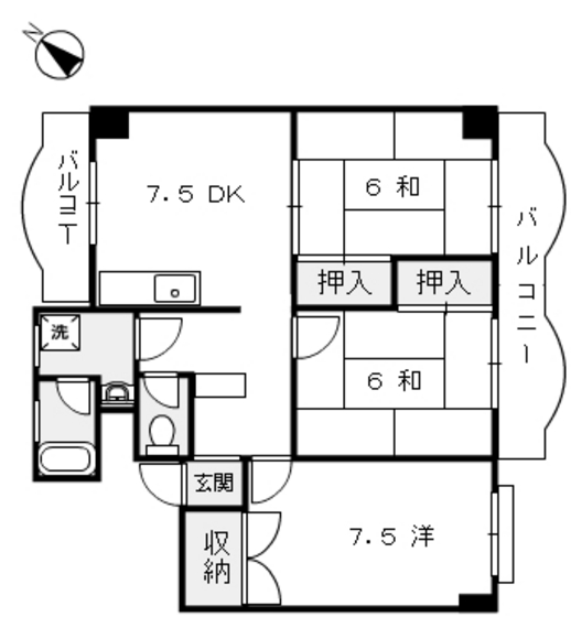 廿日市市新宮のマンションの間取り