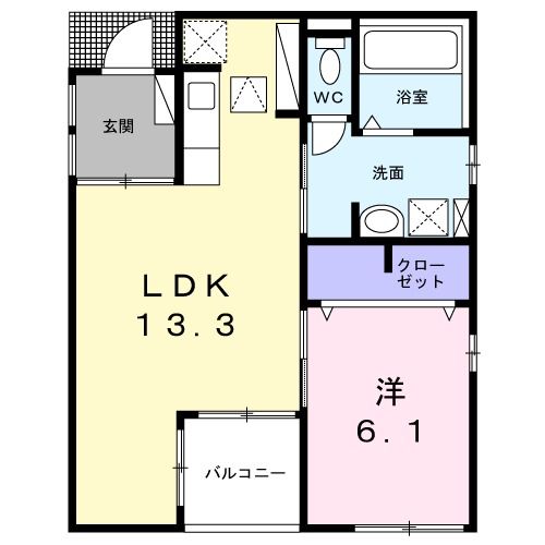 【羽曳野市古市のアパートの間取り】