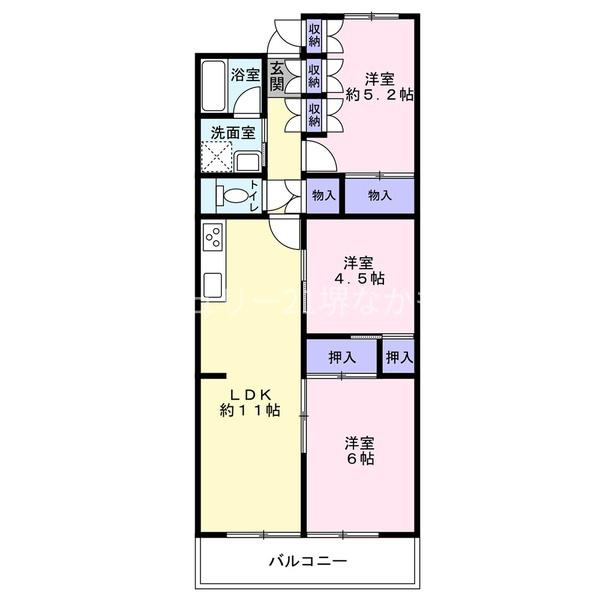 サニーハイツ堺５号棟の間取り