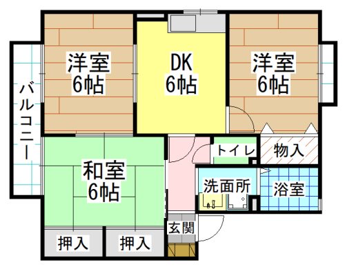 北九州市小倉南区朽網東のアパートの間取り