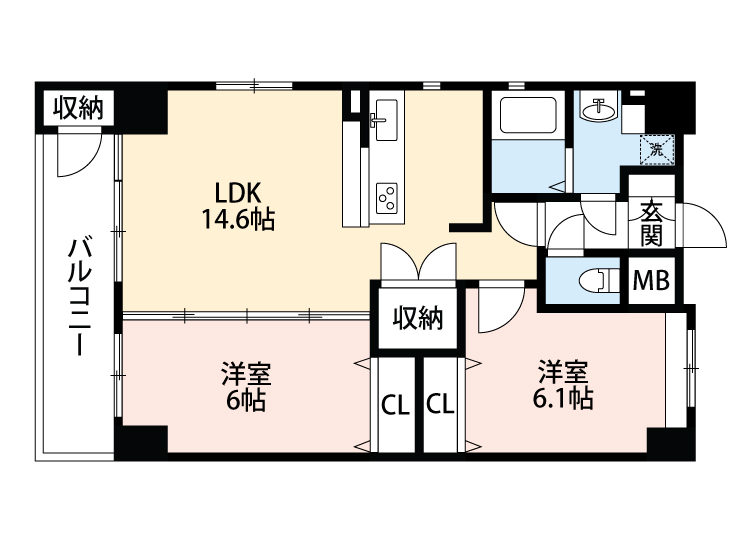 広島市中区舟入町のマンションの間取り