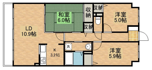 ドルチェ若草の間取り