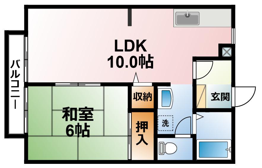 【東金市田間のアパートの間取り】