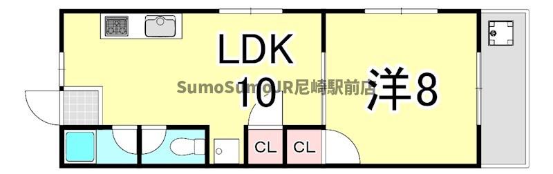 神戸市東灘区住吉本町のマンションの間取り