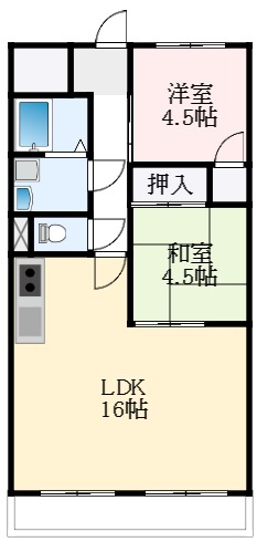 松原市阿保のマンションの間取り