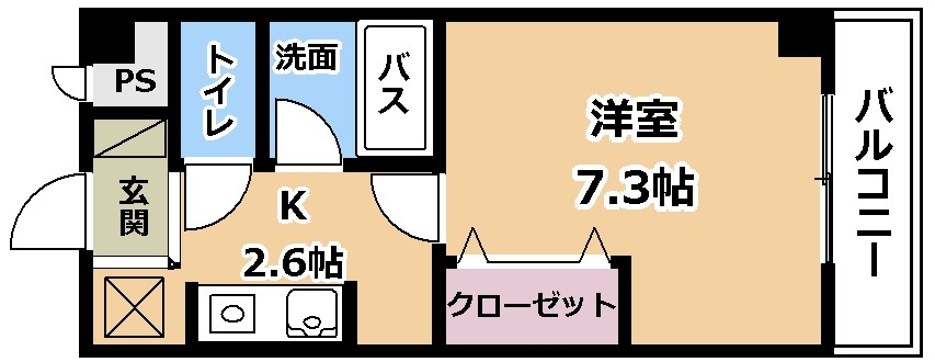 草津市渋川のマンションの間取り