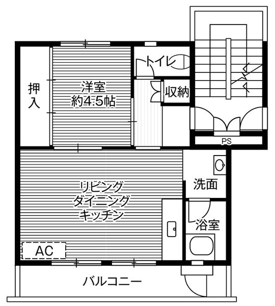 笠間市市野谷のマンションの間取り