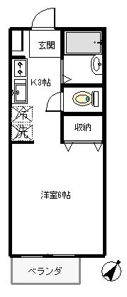 横浜市青葉区柿の木台のアパートの間取り